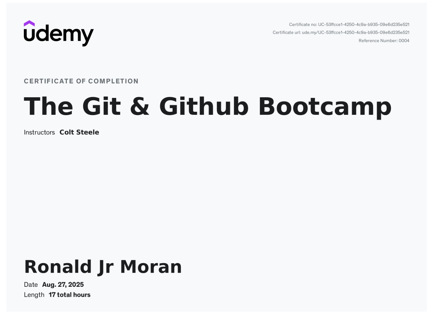 Git and GitHub Certificate