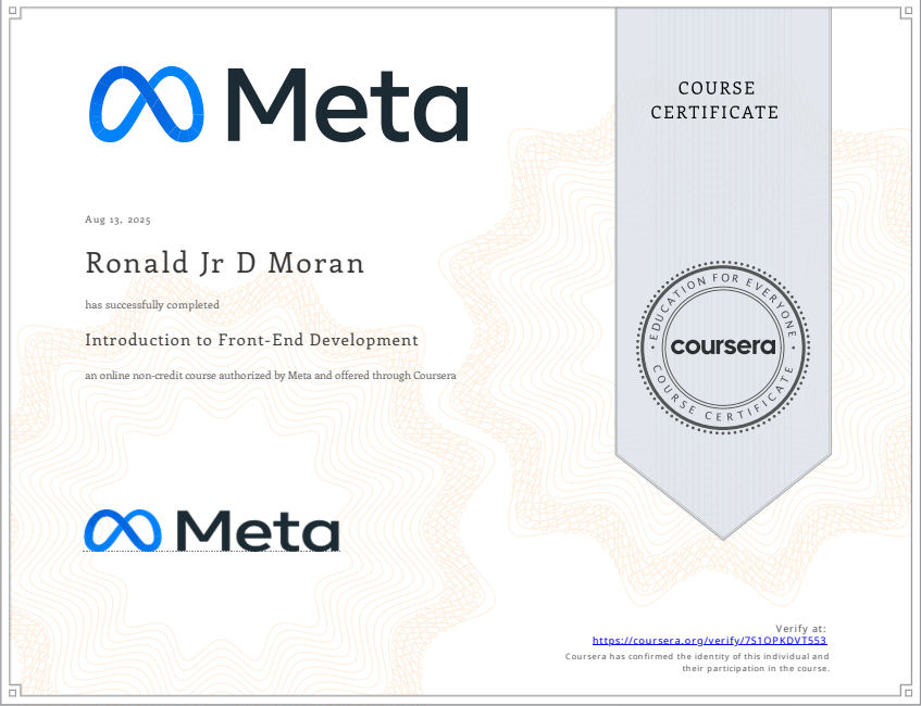 Introduction to Front-End Development Certificate
